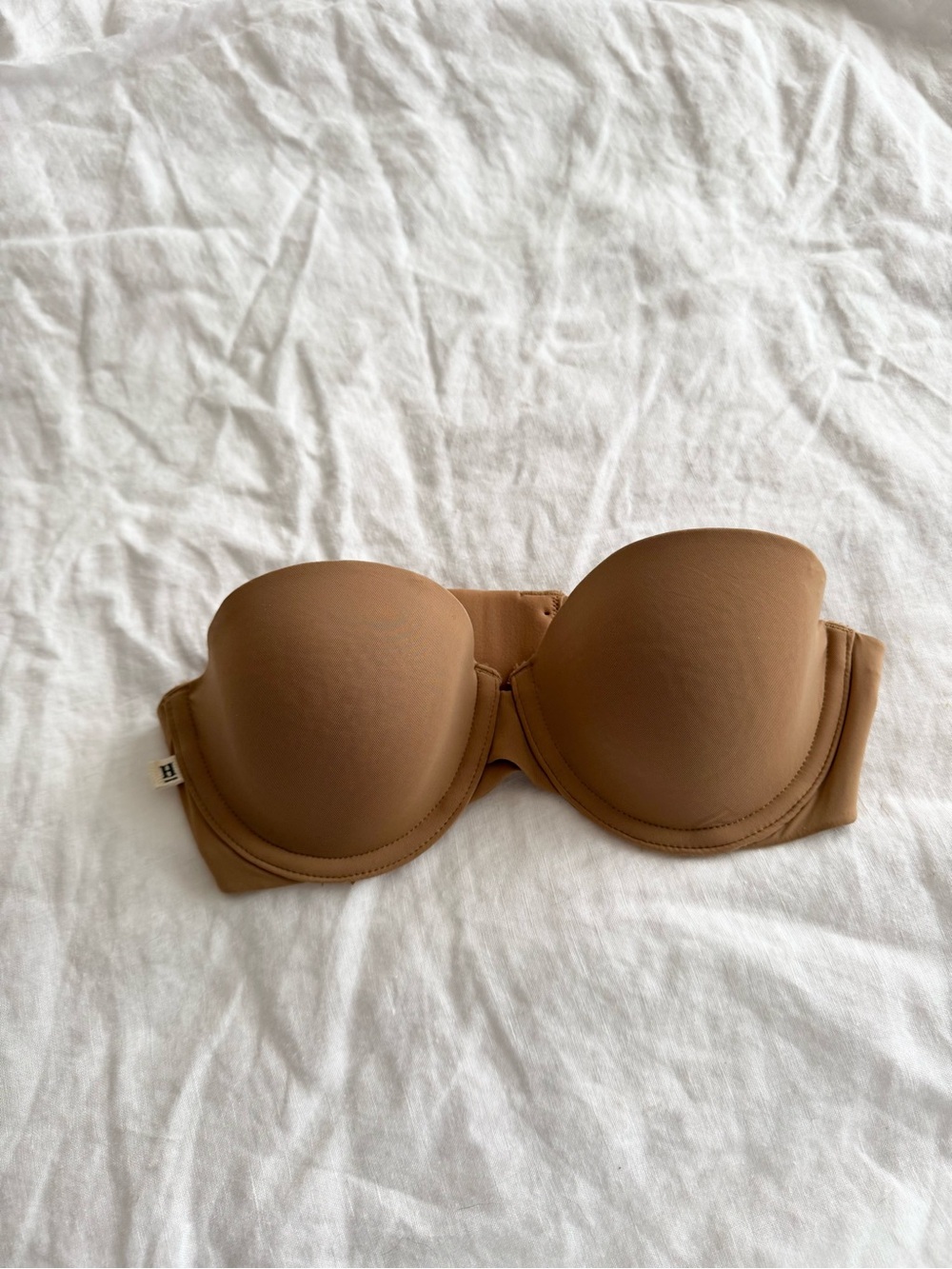 Harper Wilde Strapless Smooth T-Shirt Bra, Underwire, Tan, size 32B